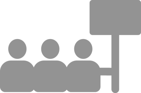 people icon holding sign